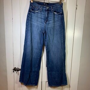 Gap Womens High Rise‎ Wide Leg Jeans Medium Wash Blue 100% Cotton 4/27 Regular